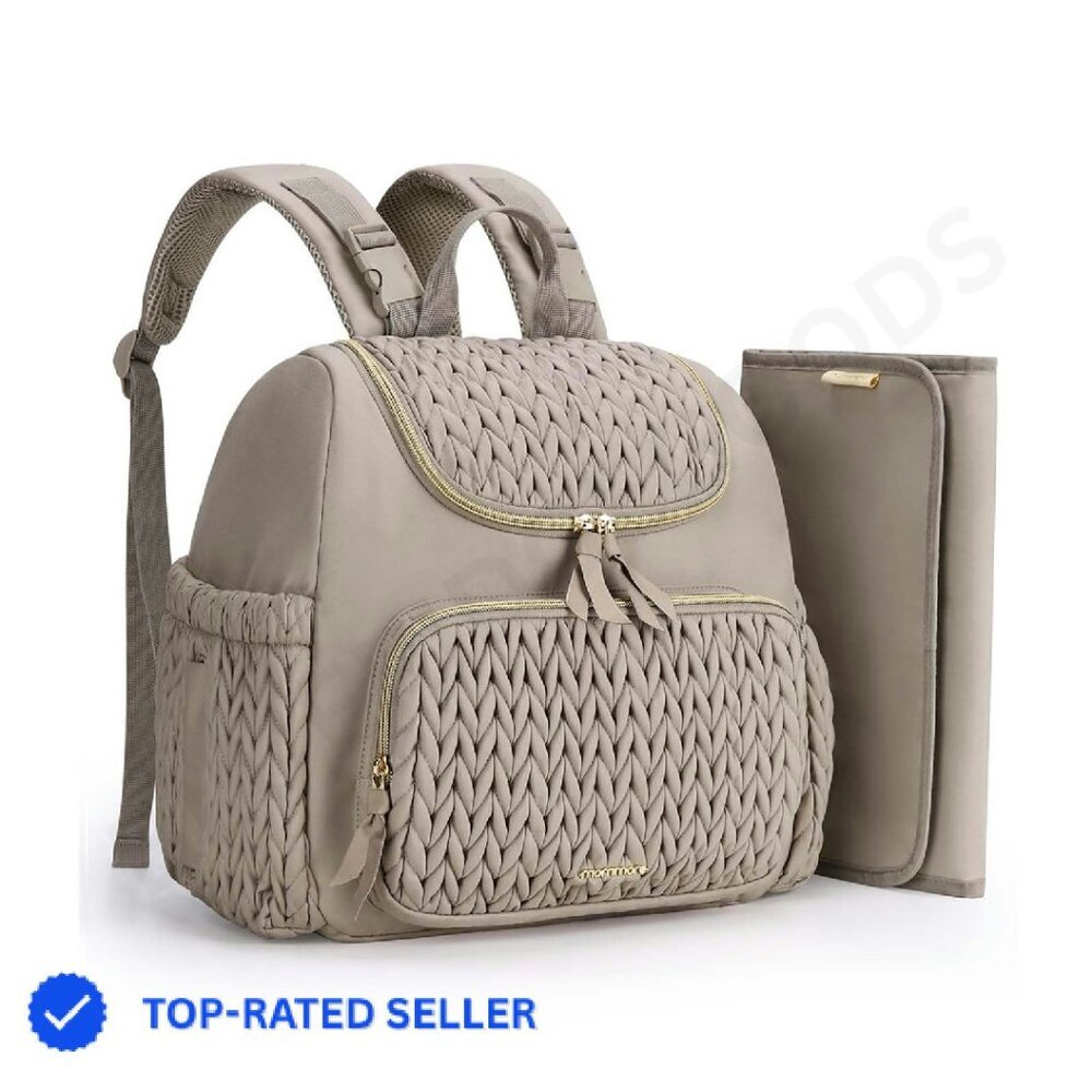 Quilted Small Diaper Backpack Minimal Chic Stylish Maternity Travel Bag